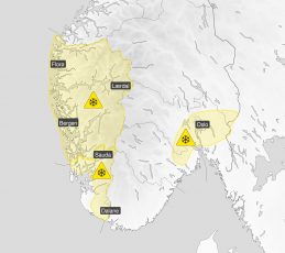 Gult farevarsel snø Foto: Meteorologene på Twitter