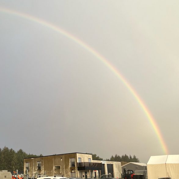 Koronateltet på Karmøy fjernes 31.mai 2023 Foto: Karmøy kommune