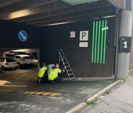 Haugesund parkering innfører parkeringsavgift døgnet rundt i Bølgen parkeringshus. Foto: Tipser