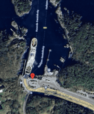 Sandvikvåg Ferjekai. Skjermdump: Google Maps
