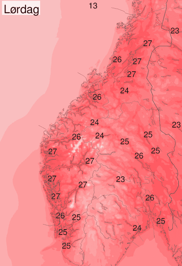 Sommervær. Foto: Meteorologene på X