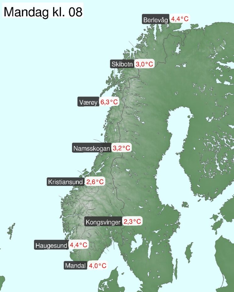 14 oktober. Første vinterdag. Foto: Meteorologene på X