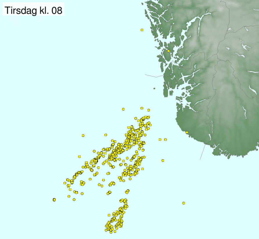 Tordenvarsel 1.juli.2025.Foto: Meteorologene på X.
