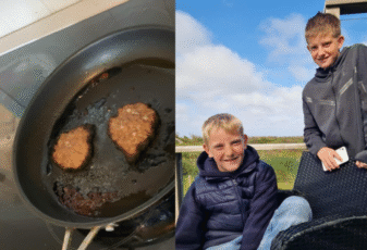12-åringene Elias og Nathaniel fra Åkrehamn ble dagens helter etter å ha reddet en sovende mann fra en potensielt dødelig brann. Foto: Haugaland brann og redning IKS/Facebook.