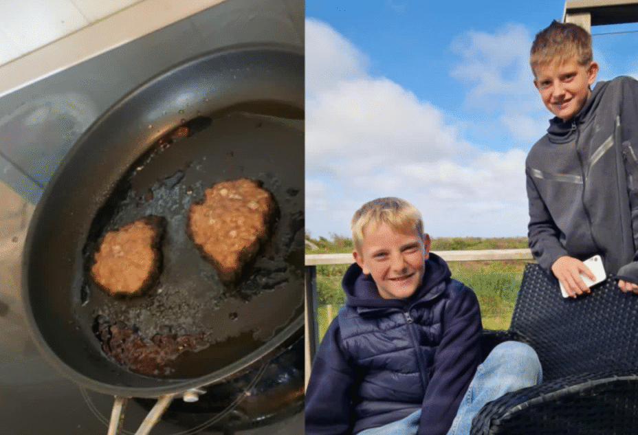 12-åringene Elias og Nathaniel fra Åkrehamn ble dagens helter etter å ha reddet en sovende mann fra en potensielt dødelig brann. Foto: Haugaland brann og redning IKS/Facebook.