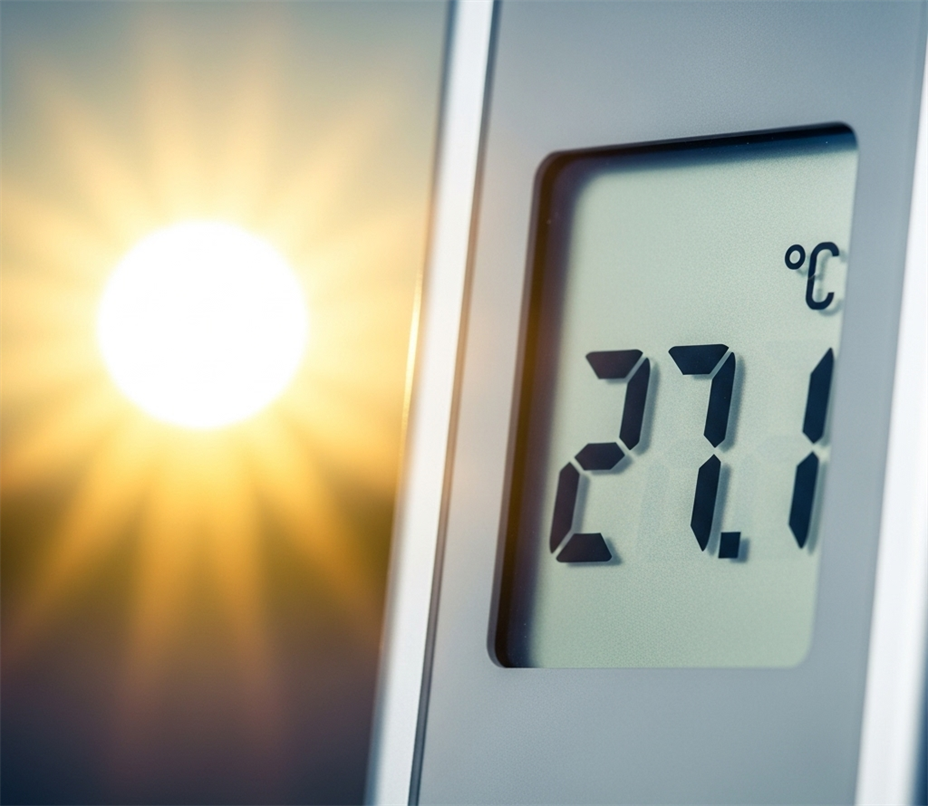 27,1 grader målt i Etne, 14.august 2025.