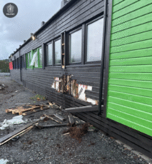Brann Stord kristne skole august 2025. Foto: Politiet.